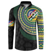 Torba Tribal Tattoo with Namele Leaves Button Sweatshirt