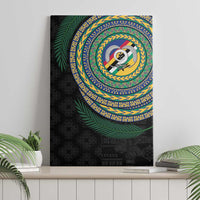 Torba Tribal Tattoo with Namele Leaves Canvas Wall Art