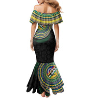 Torba Tribal Tattoo with Namele Leaves Family Matching Mermaid Dress and Hawaiian Shirt