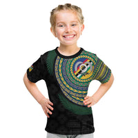 Torba Tribal Tattoo with Namele Leaves Kid T Shirt LT03 Black - Polynesian Pride
