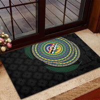 Torba Tribal Tattoo with Namele Leaves Rubber Doormat