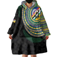 Torba Tribal Tattoo with Namele Leaves Wearable Blanket Hoodie