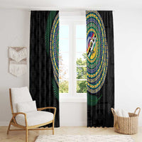 Torba Tribal Tattoo with Namele Leaves Window Curtain