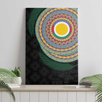 Shefa Tribal Tattoo with Namele Leaves Canvas Wall Art