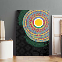 Shefa Tribal Tattoo with Namele Leaves Canvas Wall Art
