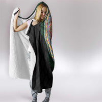 Shefa Tribal Tattoo with Namele Leaves Hooded Blanket