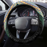Shefa Tribal Tattoo with Namele Leaves Steering Wheel Cover
