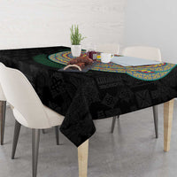 Shefa Tribal Tattoo with Namele Leaves Tablecloth