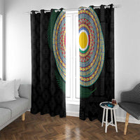 Shefa Tribal Tattoo with Namele Leaves Window Curtain