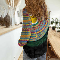 Shefa Tribal Tattoo with Namele Leaves Women Casual Shirt