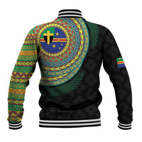 Tafea Tribal Tattoo with Namele Leaves Baseball Jacket