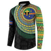 Tafea Tribal Tattoo with Namele Leaves Button Sweatshirt