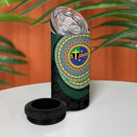 Tafea Tribal Tattoo with Namele Leaves 4 in 1 Can Cooler Tumbler