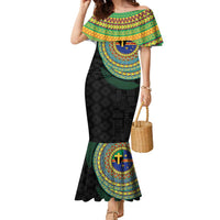 Tafea Tribal Tattoo with Namele Leaves Family Matching Mermaid Dress and Hawaiian Shirt