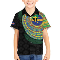 Tafea Tribal Tattoo with Namele Leaves Family Matching Summer Maxi Dress and Hawaiian Shirt