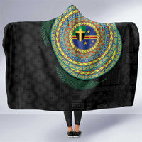 Tafea Tribal Tattoo with Namele Leaves Hooded Blanket