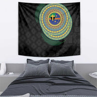 Tafea Tribal Tattoo with Namele Leaves Tapestry