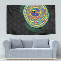 Tafea Tribal Tattoo with Namele Leaves Tapestry