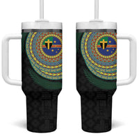 Tafea Tribal Tattoo with Namele Leaves Tumbler With Handle