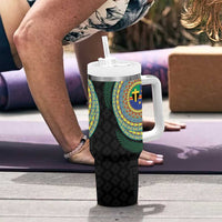 Tafea Tribal Tattoo with Namele Leaves Tumbler With Handle