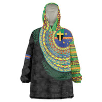 Tafea Tribal Tattoo with Namele Leaves Wearable Blanket Hoodie