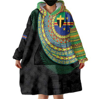 Tafea Tribal Tattoo with Namele Leaves Wearable Blanket Hoodie