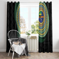 Tafea Tribal Tattoo with Namele Leaves Window Curtain