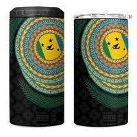 Malampa Tribal Tattoo with Namele Leaves 4 in 1 Can Cooler Tumbler