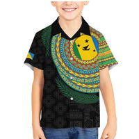 Malampa Tribal Tattoo with Namele Leaves Family Matching Mermaid Dress and Hawaiian Shirt