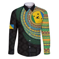 Malampa Tribal Tattoo with Namele Leaves Family Matching Puletasi and Hawaiian Shirt