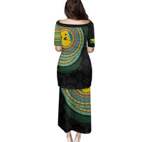 Malampa Tribal Tattoo with Namele Leaves Family Matching Puletasi and Hawaiian Shirt