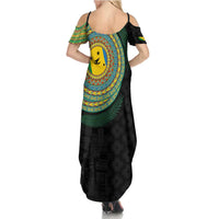 Malampa Tribal Tattoo with Namele Leaves Family Matching Summer Maxi Dress and Hawaiian Shirt