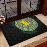 Malampa Tribal Tattoo with Namele Leaves Rubber Doormat