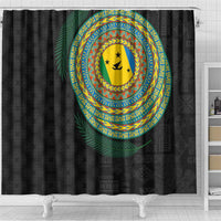 Malampa Tribal Tattoo with Namele Leaves Shower Curtain