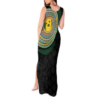Malampa Tribal Tattoo with Namele Leaves Tank Maxi Dress