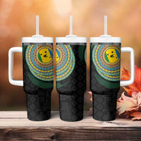 Malampa Tribal Tattoo with Namele Leaves Tumbler With Handle