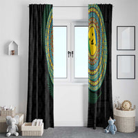 Malampa Tribal Tattoo with Namele Leaves Window Curtain