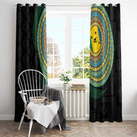 Malampa Tribal Tattoo with Namele Leaves Window Curtain