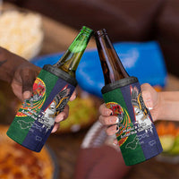 Manuʻa Islands and American Samoa Together 4 in 1 Can Cooler Tumbler Rooster and Eagle Mascot National Map and Flag Style