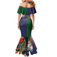 Manuʻa Islands and American Samoa Together Family Matching Mermaid Dress and Hawaiian Shirt Rooster and Eagle Mascot National Map and Flag Style