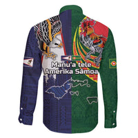 Manuʻa Islands and American Samoa Together Family Matching Tank Maxi Dress and Hawaiian Shirt Rooster and Eagle Mascot National Map and Flag Style