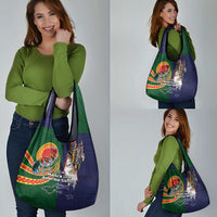 Manuʻa Islands and American Samoa Together Grocery Bag Rooster and Eagle Mascot National Map and Flag Style