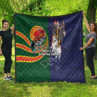 Manuʻa Islands and American Samoa Together Quilt Rooster and Eagle Mascot National Map and Flag Style