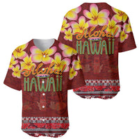 Aloha Plumeria Flowers Baseball Jersey With Hawaiian Style Tapa Tribal LT03 - Polynesian Pride