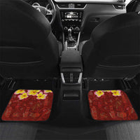 Aloha Plumeria Flowers Car Mats With Hawaiian Style Tapa Tribal
