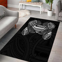Super Samoan Traditional Tribal Art Tattoos Area Rug Black Color - Polynesian Pride