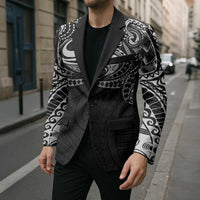 Super Samoan Traditional Tribal Art Tattoos Blazer Black Color - Polynesian Pride