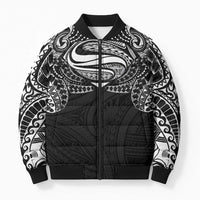 Super Samoan Traditional Tribal Art Tattoos Bomber Puffer Jacket Black Color - Polynesian Pride