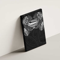 Super Samoan Traditional Tribal Art Tattoos Canvas Wall Art Black Color - Polynesian Pride