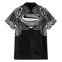 Super Samoan Traditional Tribal Art Tattoos Family Matching Off Shoulder Short Dress and Hawaiian Shirt Black Color LT03 - Polynesian Pride